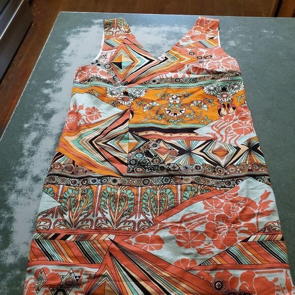 MSGM orange,white&green retro shift dress - Picture 4 of 4